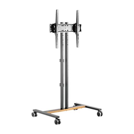 soporte móvil para pantalla  compatibilidad vesa 200x200 hasta  600x400  ruedas con frenos  ajuste de altura y ángulo  soporte 