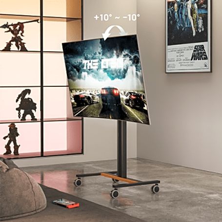 Soporte Móvil Para Pantalla  Compatibilidad Vesa 200x200 Hasta  600x400 / Ruedas Con Frenos / Ajuste De Altura Y Ángulo / Soport