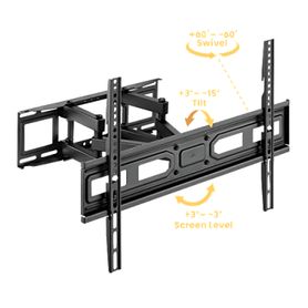montaje de pared universal articulado para monitores de 37 a 80  carga máxima 40 kg  vesa  100 x 100 a 600 x 400 fabricado en a