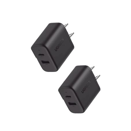 cargador rápido de 20 w y 2 puertos paquete de 2 negro ee uu