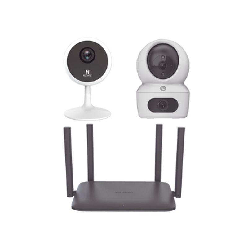 Kit De Cámaras Wifi Para Uso En Interior / Incluye 1 Pieza Csh7c / 1 Pieza Csc1c / 1 Pieza De Router Ds3wr15x / Detección De Mov