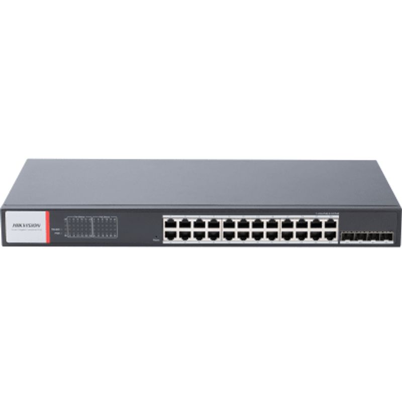 Switch Gigabit Poe / Administrable / 24 Puertos 1000 Mbps Poe / 4 Puertos Sfp / Configuración Nube Hikpartnerpro / Modo Extendid