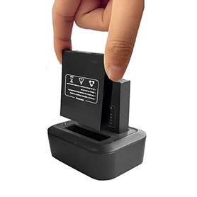 base de carga dual para baterias de bodycam compatible con xmrx5v2 diseno compacto  carga rápida dual   indicadores de estado m