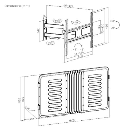 Enclosure Para Pantalla Hasta 75   Resistente  A Intemperie Montura Pared  Capacidad  De Carga Max. 50 Kg