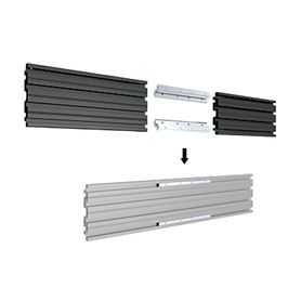 accesorio riel de aluminio con longitud 1750 mm  ancho 120 mm  espesor 9 mm  incluye tapas y tornillos  compatible con estructu