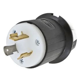 clavija industrial con bloqueo de media vuelta  20 a 277 v ca  2 polos 3 hilos  color blanco y negro  nema l720p