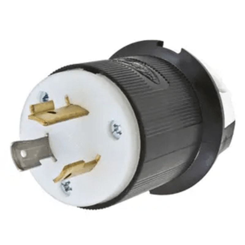 Clavija Industrial Con Bloqueo De Media Vuelta / 20 A 277 V Ca / 2 Polos 3 Hilos / Color Blanco Y Negro / Nema L720p.
