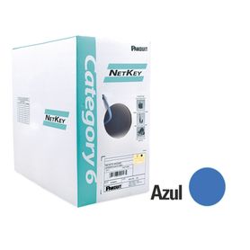 bobina de cable utp 305 m de cobre netkey reelex azul categoria 6 24 awg 1000mbps pvc cm de 4 pares188453