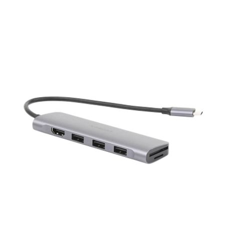Hub Usbc Multipuertos / Hdmi 4k30hz  / 3 Puertos Usba 3.0 / Lector Tarjeta Sdtf (uso Simultáneo) / 6 En 1 / Carcasa De Aluminio.