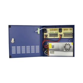 fuente de poder profesional heavy duty  30 amperes  18 canales  hasta 25 amperes por salida  protección contra sobrecargas  fil