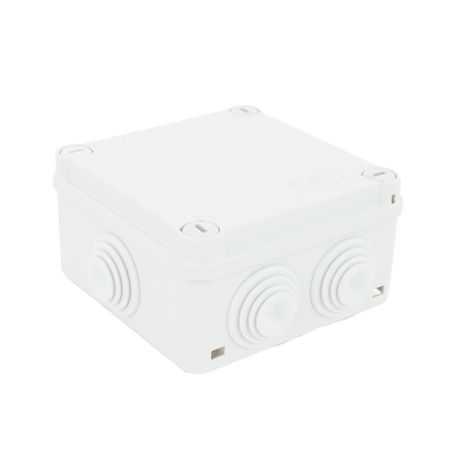caja de derivación de pvc autoextinguible con 6 entradas tapa y tornillo de media vuelta de 14 100x100x50 mm medidas internas m