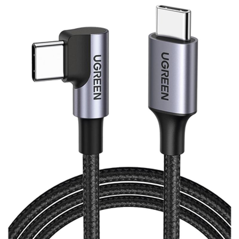 Cable Usbc A Usbc  1 Metro  Conector Con Ángulo Recto De 90°  Carga Rápida De Hasta 60w  480 Mbps  Pd3.0  Qc4.0/3.0/2.0  Fpc  Af