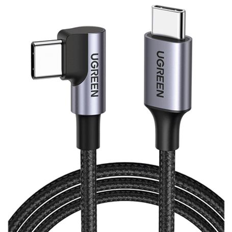 Cable Usbc A Usbc  1 Metro  Conector Con Ángulo Recto De 90°  Carga Rápida De Hasta 60w  480 Mbps  Pd3.0  Qc4.0/3.0/2.0  Fpc  Af