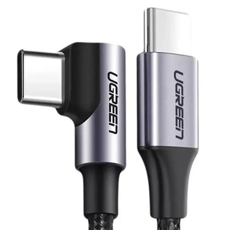 Cable Usbc A Usbc  1 Metro  Conector Con Ángulo Recto De 90°  Carga Rápida De Hasta 60w  480 Mbps  Pd3.0  Qc4.0/3.0/2.0  Fpc  Af