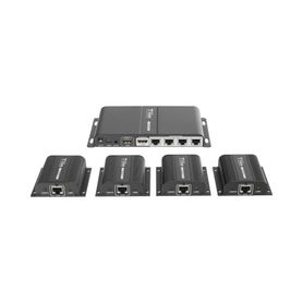 kit divisor y extensor hdmi extender splitter   divide 1 fuente hdmi a 4 pantallas  extiende la senal hdmi hasta 40 m  resoluci