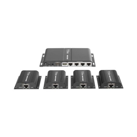 Kit Divisor Y Extensor Hdmi (extender Splitter)  / Divide 1 Fuente Hdmi A 4 Pantallas / Extiende La Senal Hdmi Hasta 40 M / Reso