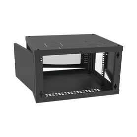 gabinete para montaje en pared con puerta de cristal templado cuerpo fijo con 6 unidades de rack de 19in fabricado en acero7470