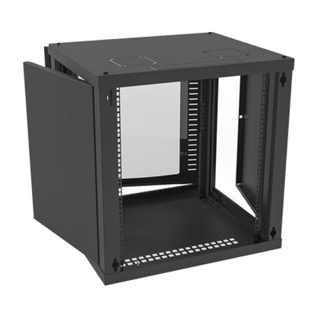Gabinete Para Montaje En Pared Cuerpo Fijo Con 12 Unidades De Rack De 19in Puerta De Cristal Templado Fabricado En Acero