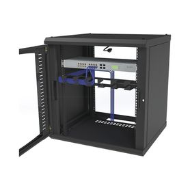gabinete para montaje en pared cuerpo fijo con 12 unidades de rack de 19in puerta de cristal templado fabricado en acero74709