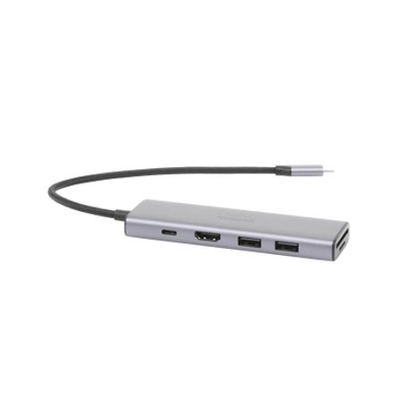 Hub Usbc Multifuncional   A  Hdmi 4k60hz / Hdcp2.2 / Hdr10/3d / 2 Puertos Usb3.0 / Lector De Tarjetas Sdtf (uso Simultáneo) / Us