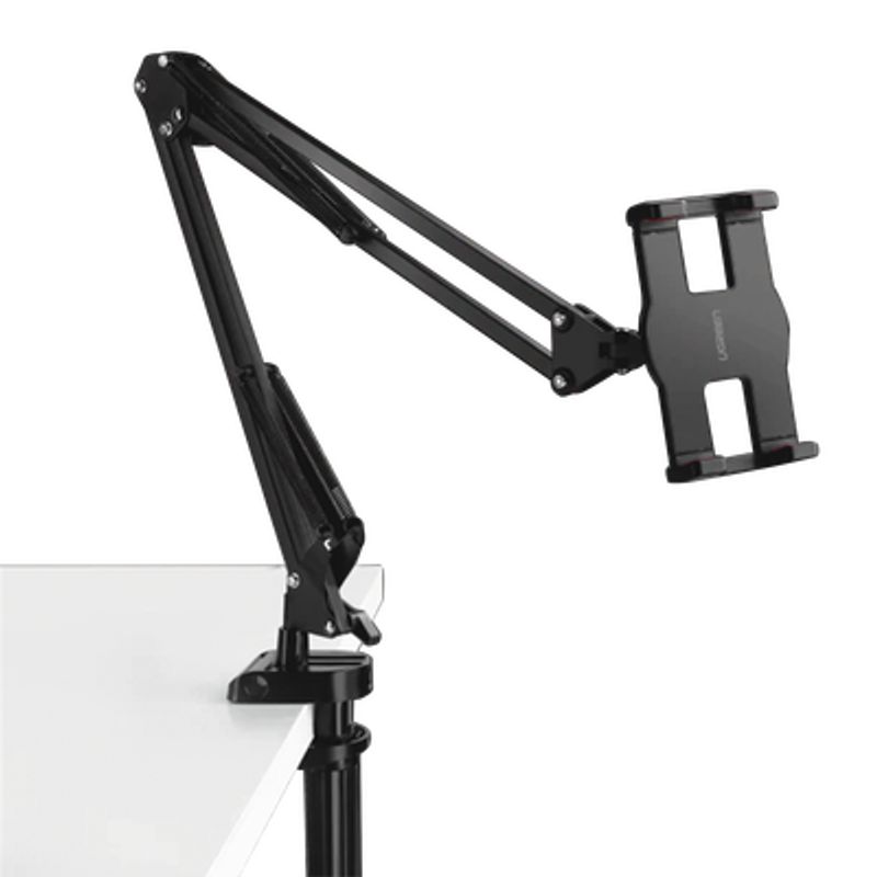 Soporte Para Tableta Con Brazo Tipo Perezoso / Brazo Ajustable Y Cabezal De 360° / 3 Perillas De Ajuste / Soporta Dispositivos D