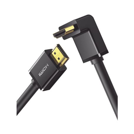 Cable Hdmi 2.0  En Angulo De 90°  / 1 M / 4k60hz / Hdr / 3d / Hec (canal Ethernet Hdmi) / Arc (canal De Retorno De Audio / Cec /