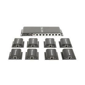 kit divisor y extensor hdmi extender splitter   divide 1 fuente hdmi a 8 pantallas  extiende la senal hdmi hasta 40 m  resoluci
