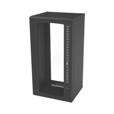 gabinete para montaje en pared puerta de cristal templado cuerpo fijo con rack 19 de 24 unidades94547