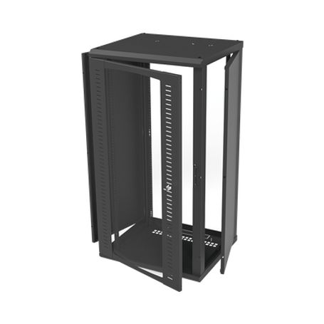 Gabinete Para Montaje En Pared Puerta De Cristal Templado Cuerpo Fijo Con Rack 19 De 24 Unidades