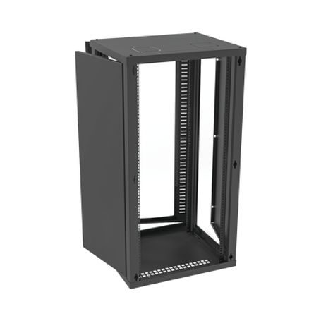 Gabinete Para Montaje En Pared Puerta De Cristal Templado Cuerpo Fijo Con Rack 19 De 24 Unidades