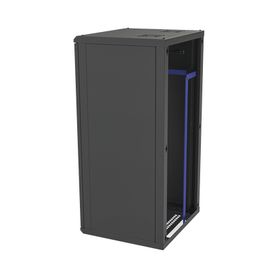 gabinete para montaje en pared puerta de cristal templado cuerpo fijo con rack 19 de 24 unidades94547