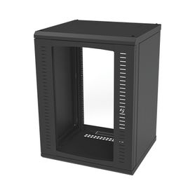 gabinete para montaje en pared puerta de cristal templado cuerpo fijo con rack 19 de 16 unidades86718