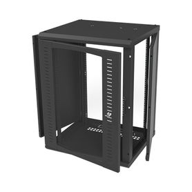 gabinete para montaje en pared puerta de cristal templado cuerpo fijo con rack 19 de 16 unidades86718