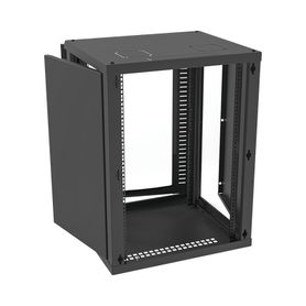 gabinete para montaje en pared puerta de cristal templado cuerpo fijo con rack 19 de 16 unidades86718