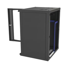 gabinete para montaje en pared puerta de cristal templado cuerpo fijo con rack 19 de 16 unidades86718