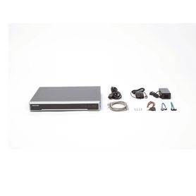 nvr 8 megapixel 4k  16 canales ip  soporta cámaras con acusense  2 bahias de disco duro  hdmi en 4k  sin puertos poe  alarmas i