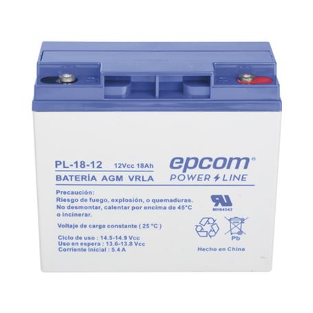 Bateria 12 Vcc / 18 Ah / Ul / Tecnologia Agmvrla / Para Uso En Equipo Electrónico Alarmas De Intrusión / Incendio/ Control De Ac