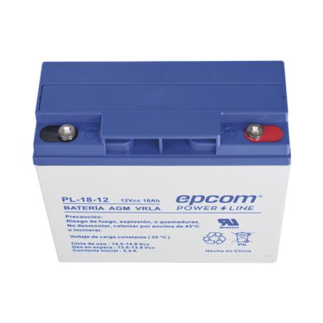 Bateria 12 Vcc / 18 Ah / Ul / Tecnologia Agmvrla / Para Uso En Equipo Electrónico Alarmas De Intrusión / Incendio/ Control De Ac