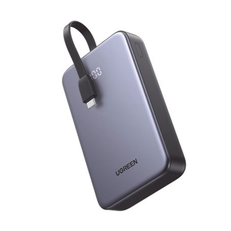 power bank portatil  20000mah 74wh  30w  con cable usbc incorporado  2 salidas 225w  pantalla inteligente  multiple proteccion 