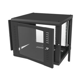 gabinete para montaje en pared fijo con 9 unidades de rack de 19in puerta de cristal templado fabricado en acero74708