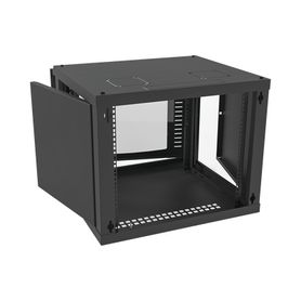 gabinete para montaje en pared fijo con 9 unidades de rack de 19in puerta de cristal templado fabricado en acero74708