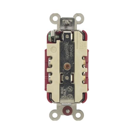 Contacto Dúplex 15 A 125 V 2 Polos 3 Hilos Color Rojo (nema 515r) Grado Hospital.
