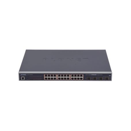 Switch Administrable L2 De 24 Puertos 10/100/1000t Poe Con 4 Puertos Combo Tp/sfp Gigabit