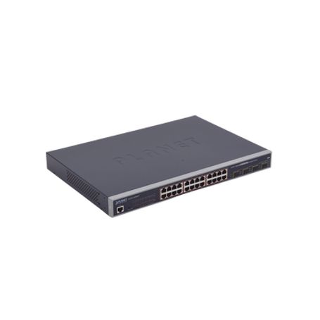 Switch Administrable L2 De 24 Puertos 10/100/1000t Poe Con 4 Puertos Combo Tp/sfp Gigabit