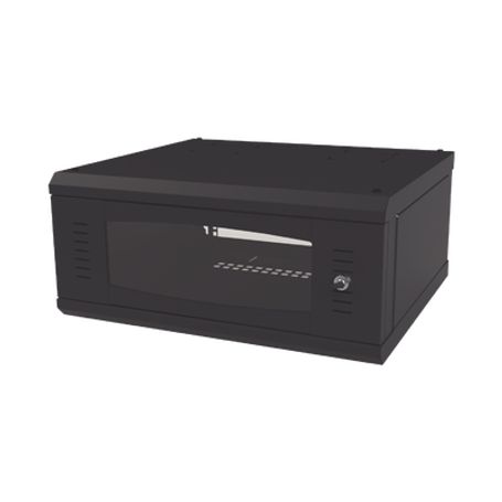 gabinete de montaje en pared con puerta de cristal cuerpo fijo con rack de 19in 4ur color negro183144