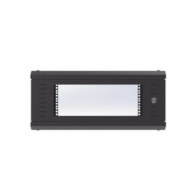 gabinete de montaje en pared con puerta de cristal cuerpo fijo con rack de 19in 4ur color negro183144