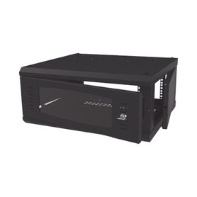 gabinete de montaje en pared con puerta de cristal cuerpo fijo con rack de 19in 4ur color negro183144