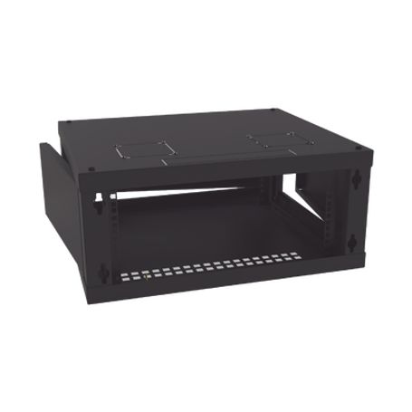 Gabinete De Montaje En Pared Con Puerta De Cristal Cuerpo Fijo Con Rack De 19in 4ur Color Negro