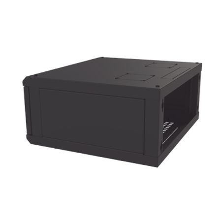 Gabinete De Montaje En Pared Con Puerta De Cristal Cuerpo Fijo Con Rack De 19in 4ur Color Negro