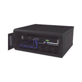 gabinete de montaje en pared con puerta de cristal cuerpo fijo con rack de 19in 4ur color negro183144
